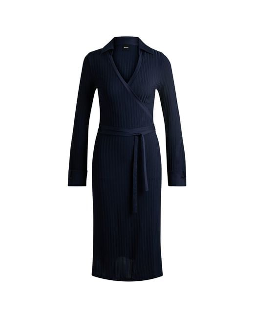 Boss Blue Wrap Dress