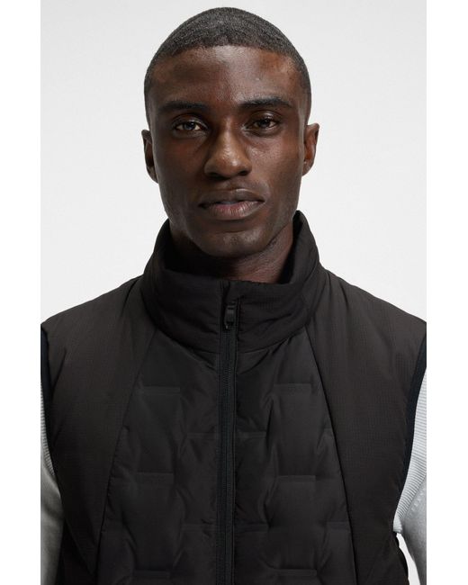 Boss Bodywarmer Met Donsvulling En Gehecht Logodessin in het Black voor heren