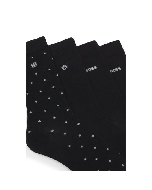 Boss Black Four-Pack Of Regular-Length Socks With Logo Details
