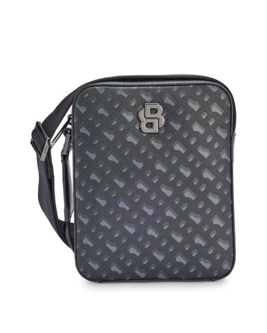 Boss Reportertas Met Monogramdessin En Kenmerkende Hardware in het Gray voor heren