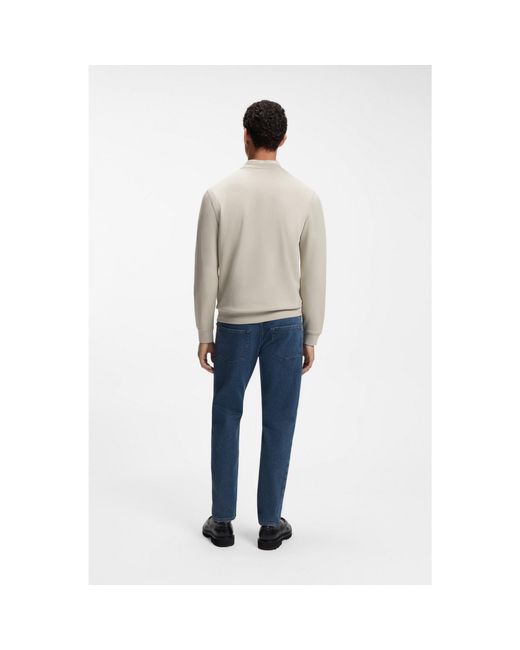 Boss Natural Cotton-Terry Sweatshirt With Logo Patch for men
