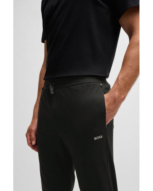 Boss Trainingsbroek Van Stretchkatoen Met Logostiksel in het Black voor heren