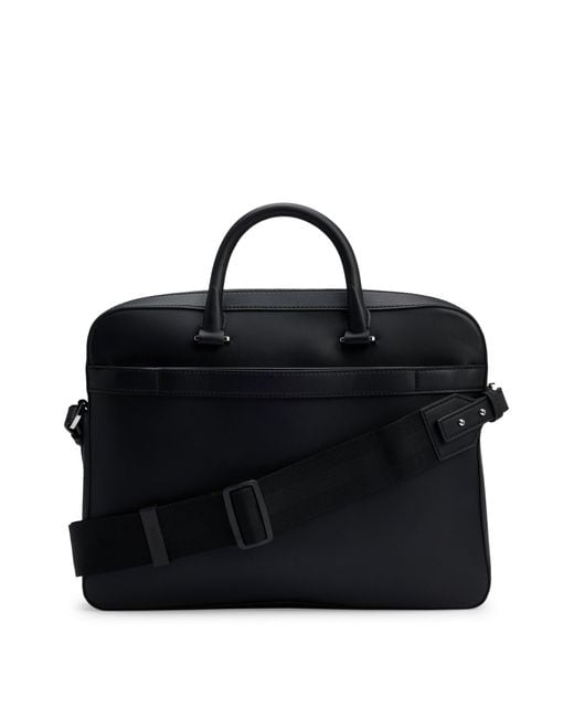 Boss Black Faux-leather Document Case With Signature Stripe for men