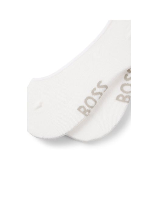 Boss White Two-Pack Of Invisible Socks