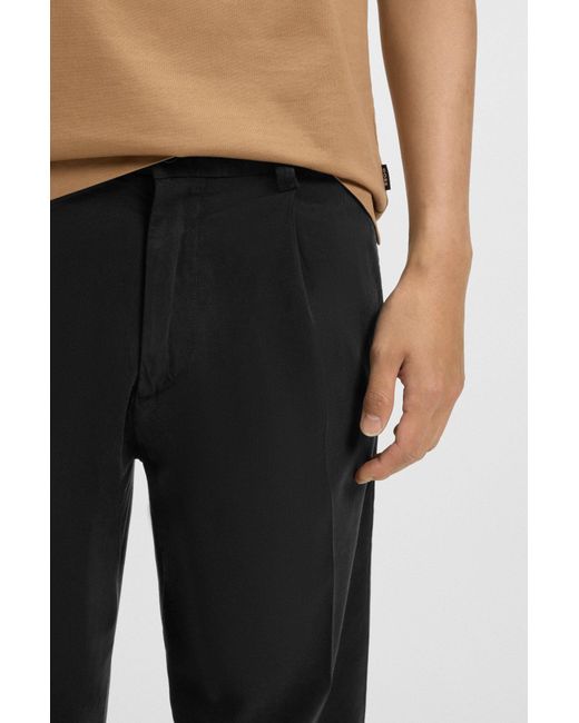 Boss Tapered-Fit Hose Aus Stretch-Twill in Black für Herren