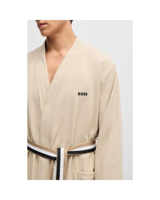 Boss Natural Cotton-Terry Dressing Gown With Quick-Dry Inner