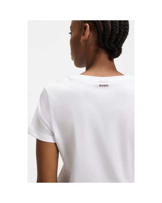 HUGO White Slim-Fit T-Shirt