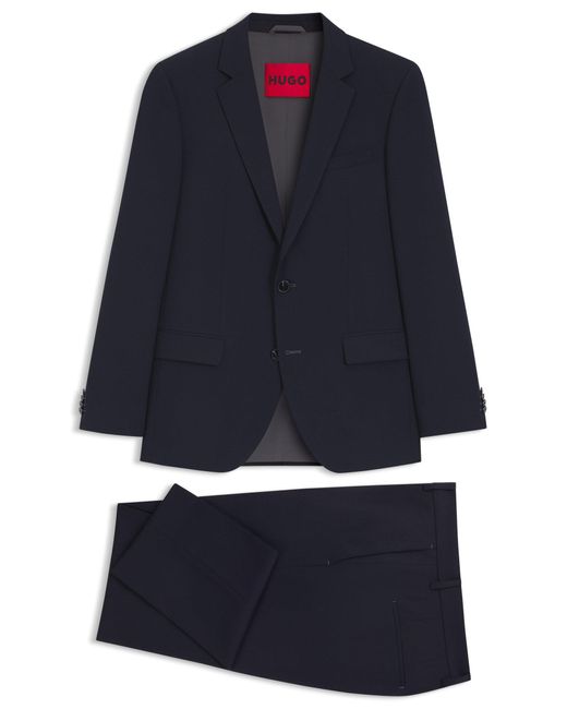HUGO Zweiteiliger Slim-Fit Anzug Aus Stretch-Gewebe in Blue für Herren