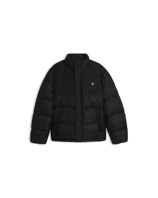 HUGO Black Water-Repellent Puffer Jacket for men