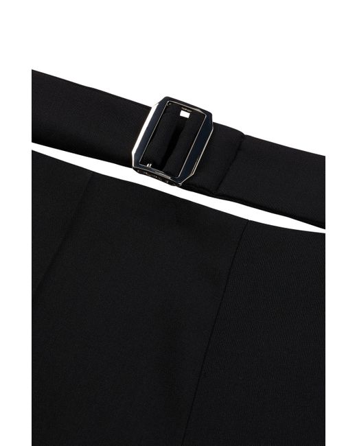 Boss Black Stretch-wool Trousers With Feature Waist And Soft Drape