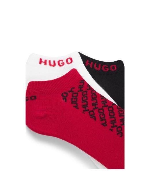 HUGO Red Three-Pack Of Ankle Socks With Logo Details