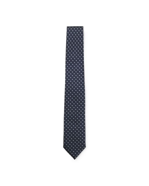 Boss Blue Silk-Blend Tie With Jacquard Pattern for men