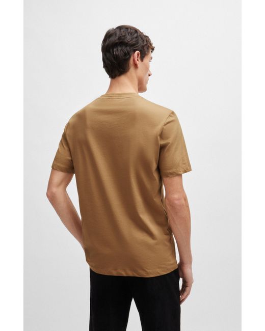 Boss Regular-Fit T-Shirt aus Baumwoll-Jersey in Brown für Herren