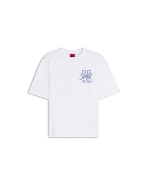 HUGO White X Rb Relaxed-Fit T-Shirt With Bull Motif for men