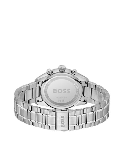 Boss Grand Prix 44-Horloge Met Groene Wijzerplaat En Stalen Polsband in het Green voor heren