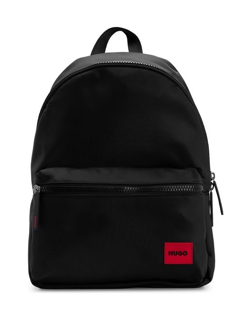 BOSS by HUGO BOSS Recycledfabric Backpack With Red Logo Label in Black