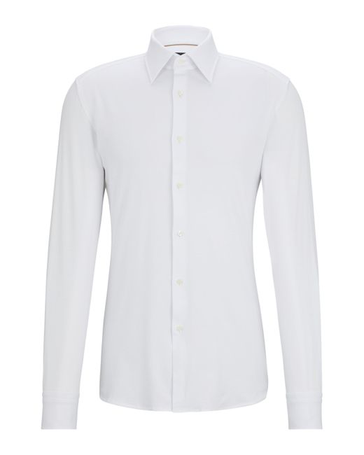 Boss Slim-fit Overhemd Van Stretchkatoen in het White voor heren