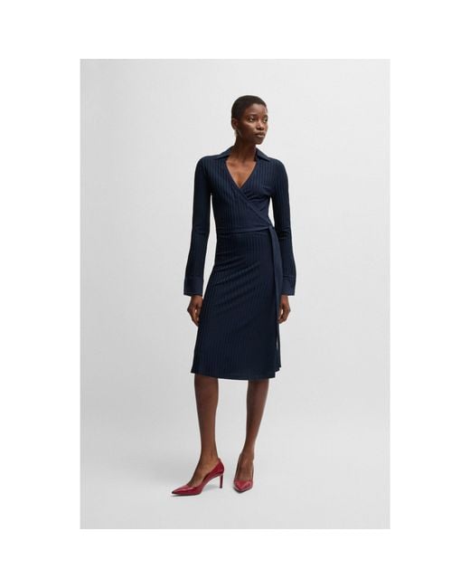 Boss Blue Wrap Dress