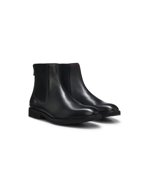 HUGO Black Versatile Chelsea Boots for men