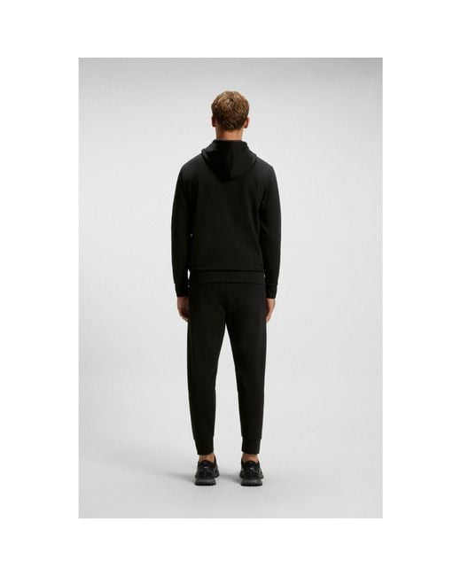 Boss Black Cotton-Blend Hoodie With Moulded Logo for men