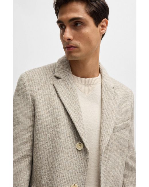Boss Slim-Fit Mantel aus gemustertem Jersey in Multicolor für Herren