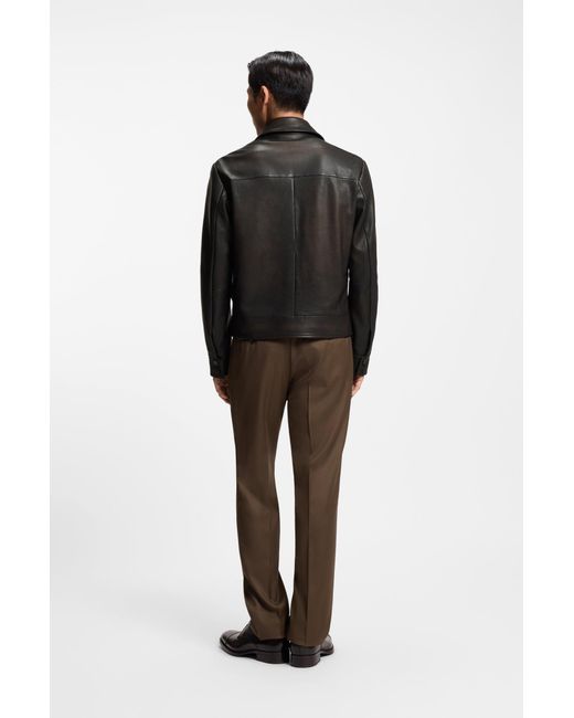 Boss Jacke Im Piloten-Stil Aus Nappaleder in Black für Herren
