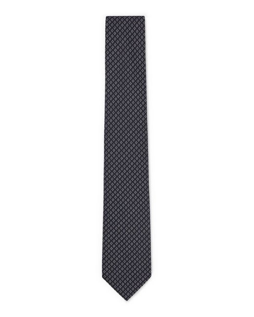 Boss White Micro-patterned Tie In Silk Jacquard for men