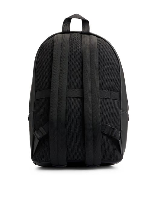 Boss Black Faux-leather Backpack With Signature Stripe for men