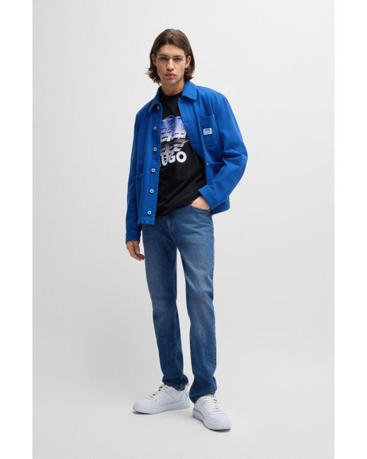 HUGO Slim-fit Jeans Van Blauw Stretchdenim in het Blue voor heren