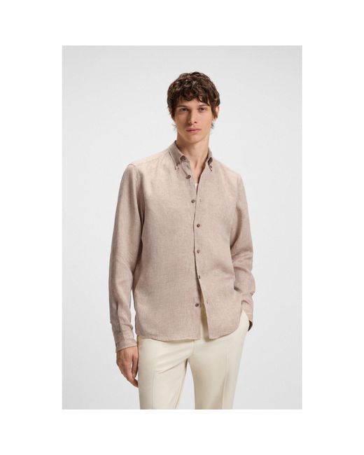 Boss Natural Regular-Fit Button-Down Shirt for men