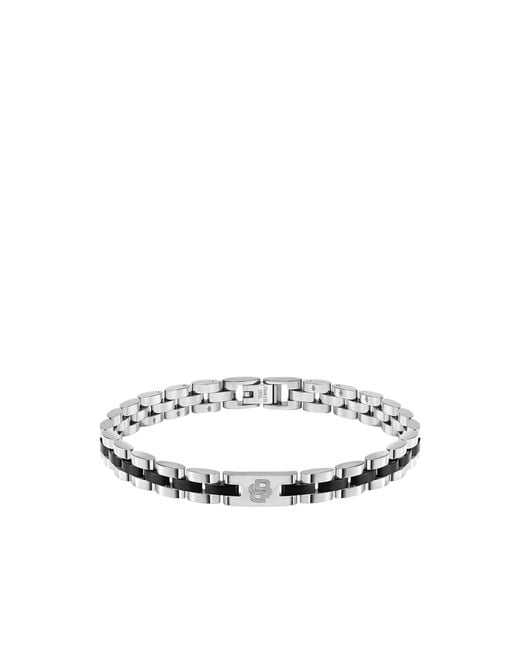 Boss White Double-B-Monogram Cuff With Trims for men