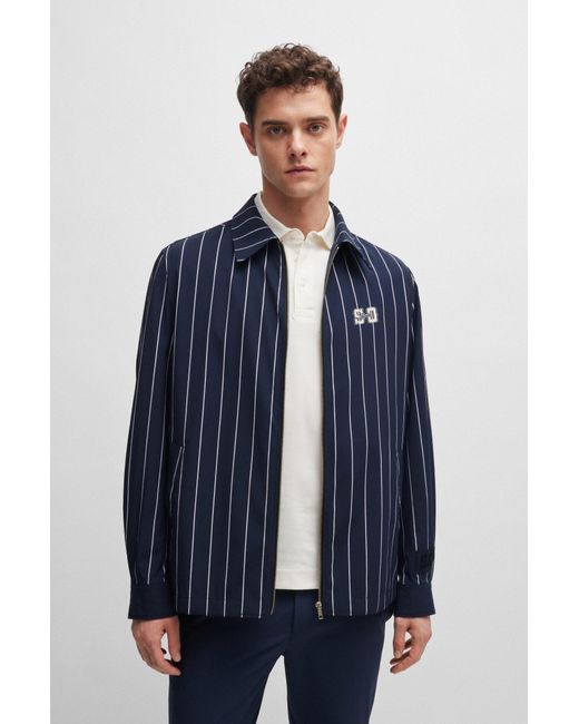 Boss Blue X Shohei Ohtani Relaxed-fit Striped Jacket for men