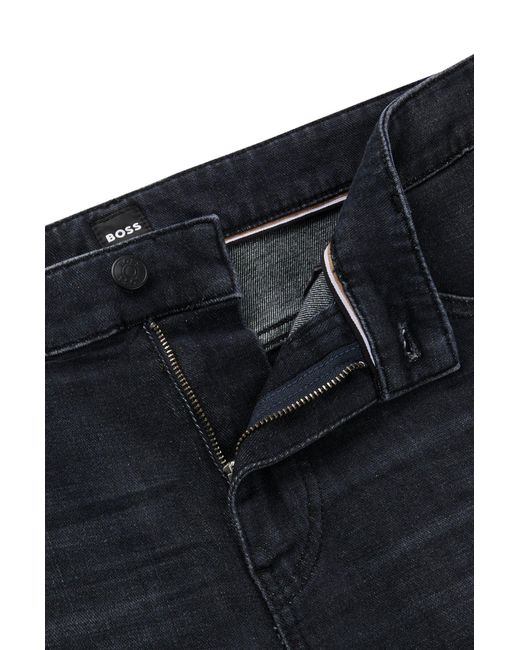 Boss Regular-fit Jeans In Super-soft Black Italian Denim for men