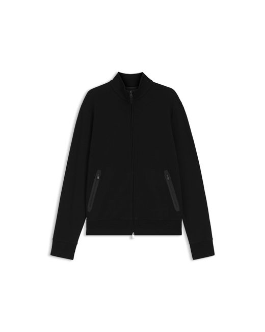 Boss Black Cotton-Blend Zip Sweatshirt With Waffle Texture for men
