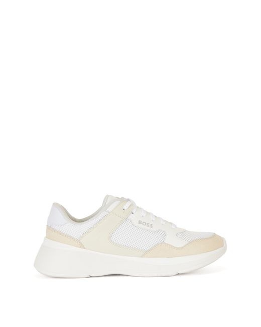 BOSS by HUGO BOSS Leather Chunky-sole Trainers In Mixed Materials in ...