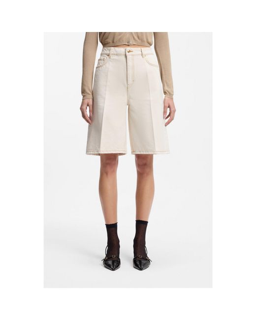 HUGO Natural Wide-Leg Shorts