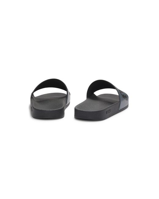 Boss Black Italian-Made Slides With Large Logo Detail for men