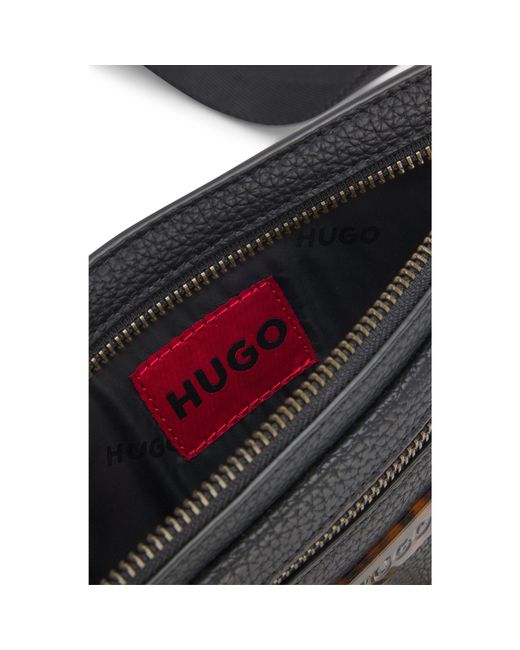 HUGO Black Grained Belt Bag With Antique--Effect Hardware for men