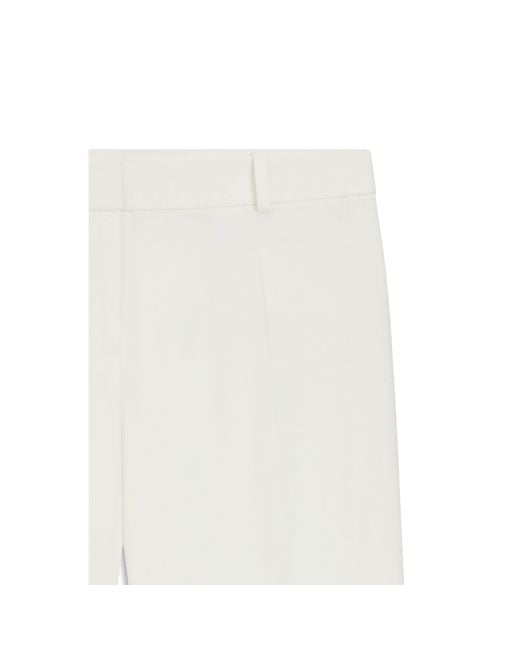 HUGO White Regular-Fit Trousers With Kick Flare