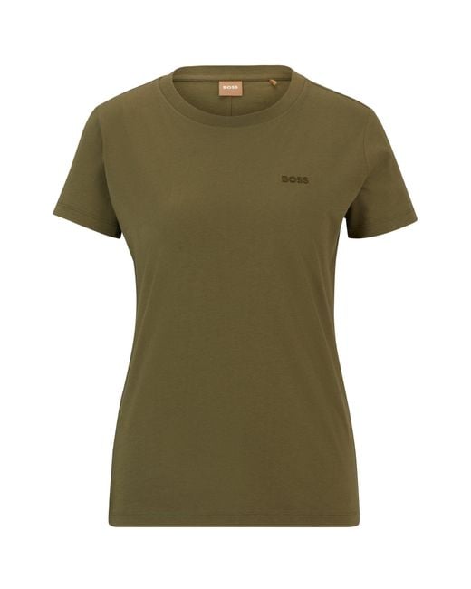 Boss Green Cotton-jersey Slim-fit T-shirt With Logo Detail