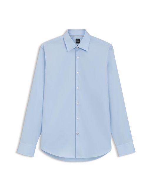 Chemise Regular Fit en popeline de coton facile à repasser Boss pour homme en coloris Blue