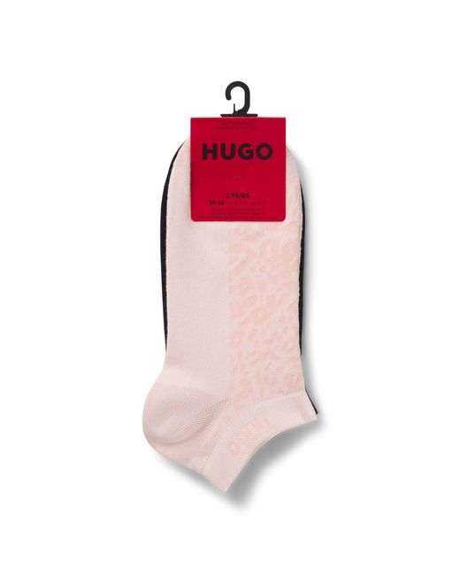 HUGO Blue Two-Pack Of Ankle-Length Cotton-Blend Socks