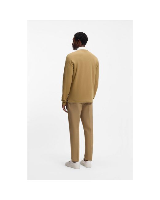 Boss Metallic Contrast-Collar Sweater for men