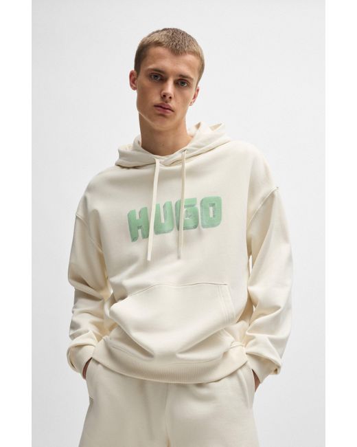 HUGO Hoodie Van Katoenen Sweatstof Met Logoprint in het White voor heren