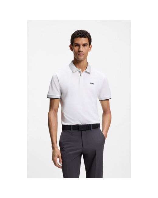 Boss White Paddy Polo Shirt for men