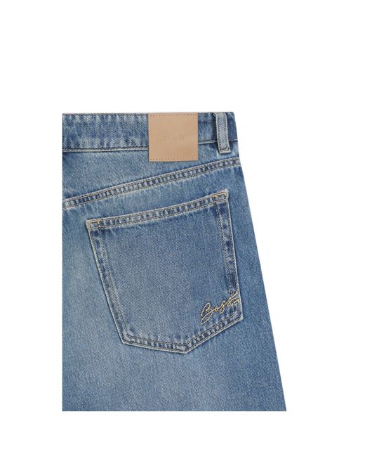Boss Blue High-Waisted Straight-Fit Jeans