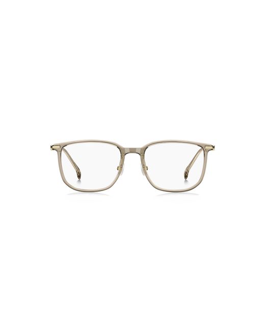 Boss Metallic Acetate Optical Frames With-Tone Temples for men