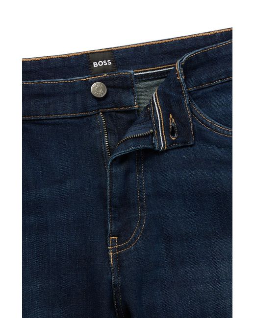 Boss Blue Tapered-fit Jeans In Super-soft Italian Denim for men