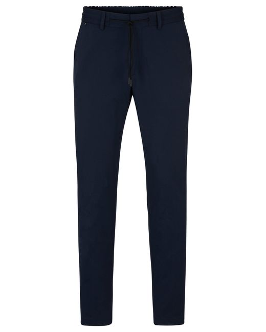 Boss Blue Slim-fit Trousers In Performance-stretch Jersey for men
