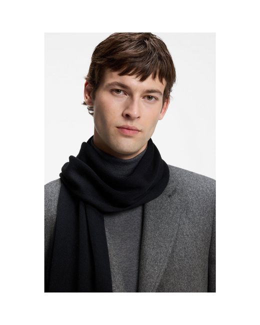 Boss Black Knitted Scarf for men
